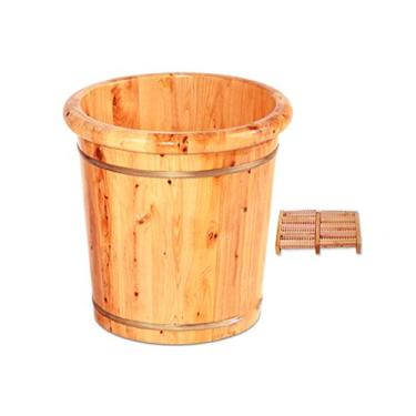 Imagem de FTOQWZXV Balde para banho de pés, acessórios de sauna, balde de água, banheiras de madeira feitas à mão, barril relaxante para os pés (B)