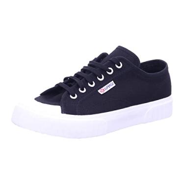Imagem de Superga Tênis feminino listrado 2630, Preto/F Branco, 6.5 Women/6.5 Men