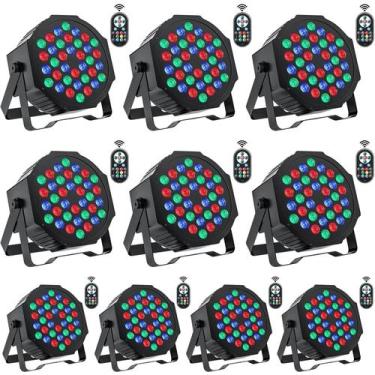Imagem de Luzes de palco UKing: 10 pacotes, 36 LED RGB, par de luzes LED com con
