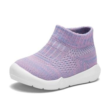 Imagem de Engtoy Sapatos De Bebê Sapatos De Meia Para Bebê Sapatos De Caminhada Para Bebê Chinelos Infantis Antiderrapantes Respiráveis Com Sola De Borracha Macia Tênis Para Bebês Meninos E Meninas Sem Cadarç