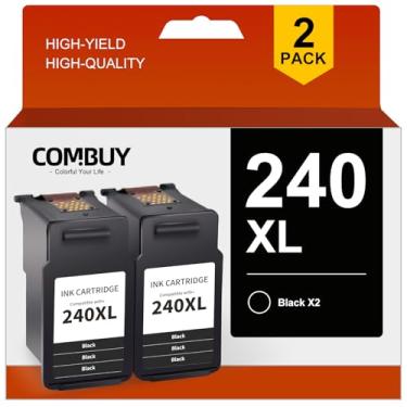 Imagem de COMBUY Cartucho de tinta preta 240XL remanufaturado para impressora Canon PG-240XL 240XL PG240XL preto para Pixma MG3600 MG3620 MG3220 MG3520 MG3522 MX472 MX512 MX532 TS5100 TS5120 Carcela)