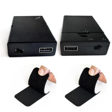 Imagem de HOLITS Caixa de 3 pilhas AA com porta de saída USB para luzes LED, bateria de 4,5 a 5 V para porta USB, suporte de baterias compactas para luzes LED de fada/cordão/cortina, decoração de baixa potência