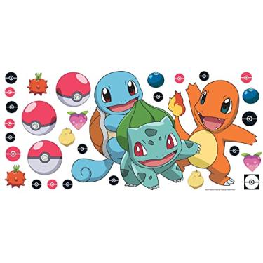 Imagem de Decalques de parede gigante Pokémon Squirtle, Charizard e Bulbasaur