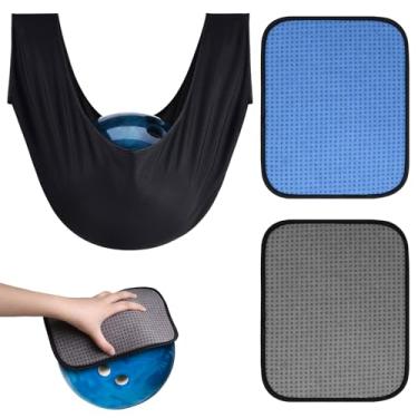 Imagem de ROPCIA Polidor de bola e 2 peças de toalha de bola de boliche 25,4 cm x 20,3 cm acessórios de boliche microfibra boliche saco de gangorra antiderrapante boliche saco polidor de bowlings toalha de