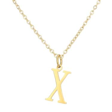 Imagem de SHE LIAN Colar com pingente personalizado com letra inicial delicada e delicada para presentes femininos, Small, Aço inoxidável, Sem Pedra Preciosa