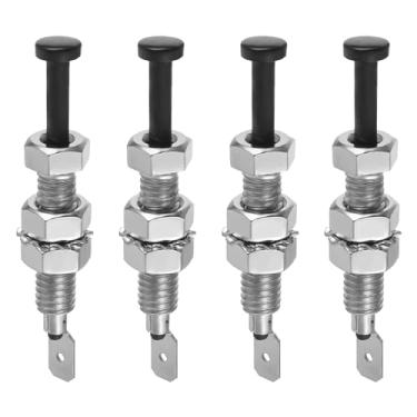 Imagem de EPLZON Interruptor de pino de porta de 12 V Interruptor de trava de porta ajustável instantâneo General Motors Hood Interruptor de luz de alarme (pacote com 4 peças)