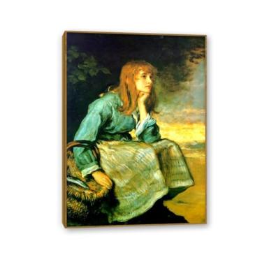 Imagem de Caller Herrin' por John Everett Millais Poster The World Classic Art Reproduções Giclee impressão em tela John Everett Millais Arte de parede 100 x 70 cm (39 x 28 pol) Moldura teca