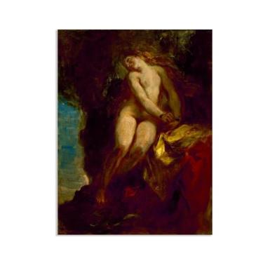 Imagem de Impressão de reprodução de pinturas famosas em tela, andrómeda, pôster vintage para decoração de sala de estar, coleção de arte clássica, 80 x 60 cm (32 x 24 pol), sem moldura