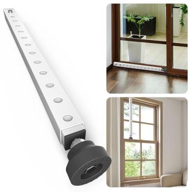 Imagem de Gadgetzan Barra de segurança para janela, trava de segurança ajustável de 43 a 83 cm com pontas de borracha, barra de bloqueio de janela deslizante para/porta de vidro do pátio/apartamento