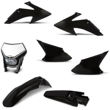 Imagem de Kit peças plástico crf 230 2008/14 + farol - PRO TORK, PRETO, Único