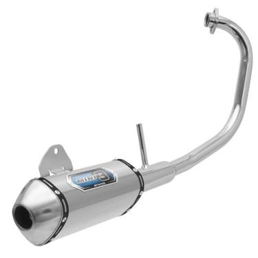 Imagem de Escapamento Esportivo Pro Tork Mini 3 Curva Cromada Moto Ybr 125 Facto