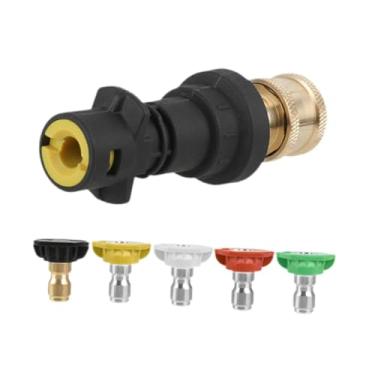 Imagem de Fenteer Adaptador de lavadora de alta pressão, engate rápido, ferramenta de limpeza de liberação rápida, peça de reposição para irrigação de jardim, gramado e, Conjunto de 5 Bicos