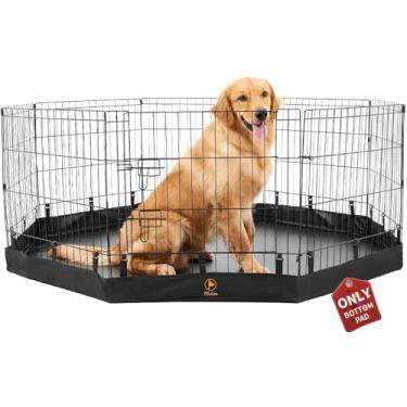 Imagem de PJYuCien Base Para Cercadinho De Cachorro, Serve Para Cercadinho De Animais De Estimação De 24" Com 8 Painéis, Octogonal Regular, De Metal, Com Fivelas Elásticas, Preto (Observação: Somente A Parte