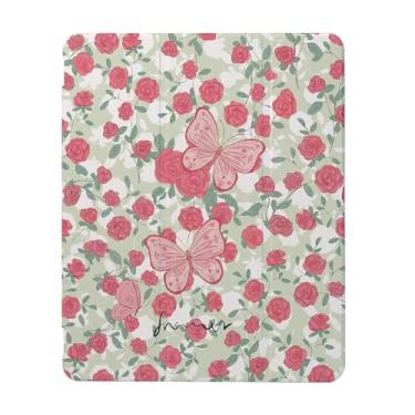 Imagem de Capa rosa e borboletas compatível com iPad 9ª 8ª geração 10,9 polegadas 2021/2019/2018, capa engraçada com suporte de três dobras + porta-lápis para meninos e meninas, iPad 11 polegadas 2022