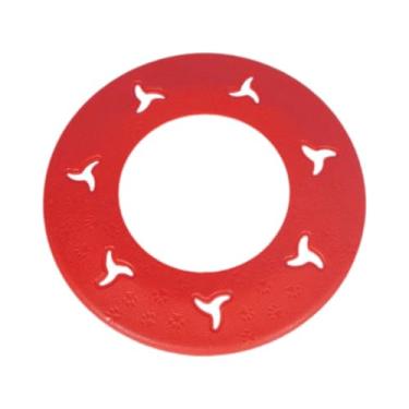 Imagem de WeiLaiKeQi Disco voador para cachorro como comida, tigela de água, prato voador, disco voador flutuante, brinquedo interativo para treinamento e perseguição de, Vermelho