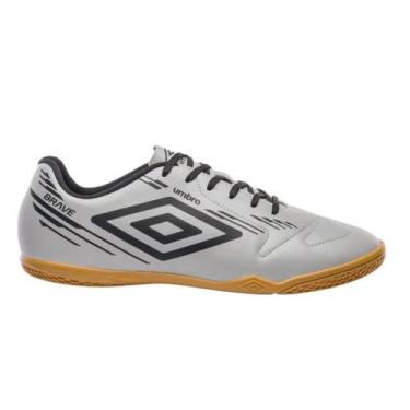 Imagem de Chuteira de Futsal Umbro Brave Tênis Salão Adulto Oficial, Cinza, Pret