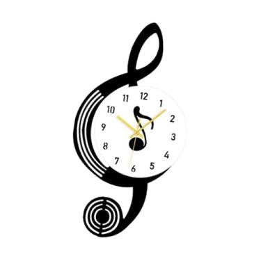 Imagem de MotiveTech Relógio de Parede Suspenso, Relógio Prático com Nota Musical, Decorativo, Silencioso, Anti-taque, para Escritório, Corredor, Sala de Jantar, Esc, Comprimento 30cm