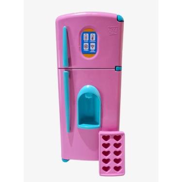 Imagem de Mini Geladeira Brinquedo Duplex Rosa Cozinha Infantil - Zuca Toys