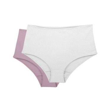 Imagem de Kit 2 Calças Clássicas  Branco/Rosa Retrô Love Secret 819304 100% Algo