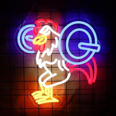 Imagem de Chicken Do Gym Placa de néon Pesos de Levantamento de Pênis Luz Neon para Decoração de Parede de Ginásio Sinais Lightinh para Bar Man Caverna Decoração Arte de Parede 12,6 x 13,4 pol