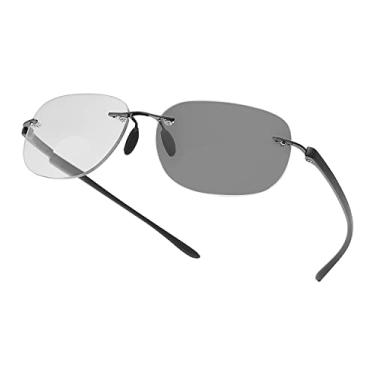 Imagem de Vepiant Óculos De Sol Fotocrômicos Leitura Sem Aro, Bifocais, Para Homens E Mulheres, Com Proteção Uv400, Bloqueio Luz Azul, Jogos Computador, Antirreflexo, Presbiopia
