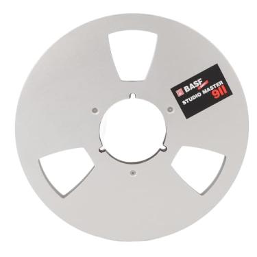 Imagem de Carretel de Recolhimento de 10 Polegadas, Carretel de Recolhimento de Liga de Alumínio de Áudio de Carretel Aberto, Carretel de Resistência Ao Vento de 3 Furos, Carretel de Fita Vazio de 1/4 de 10 (Prata)