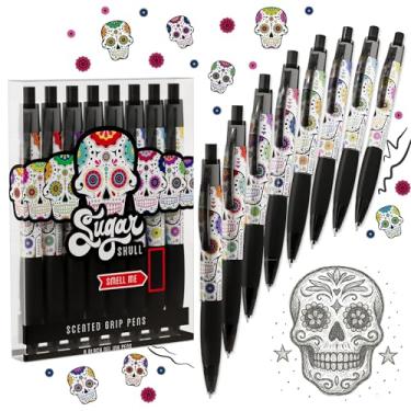 Imagem de Sugar Skull Smens - Canetas perfumadas gourmet patenteadas, tinta preta, ponta média - 8 unidades