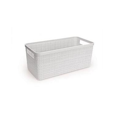Imagem de Cesto Juta Organizador  Alongado Medio Decoração Branco 3,7L - Nitron