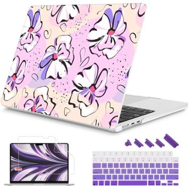 Imagem de Mektron Capa para MacBook Air de 13,6 polegadas 2025-2022 M4 M3 M2, modelo A3240 A3113 A2681 com tela de retina líquida Touch ID, capa dura brilhante impressa para MacBook Air de 13,6 polegadas