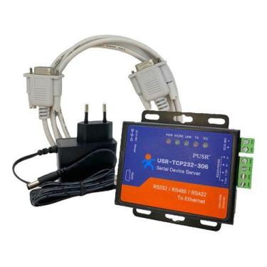 Imagem de Conversor Rs232 Rs485 422 P/ Ethernet Usr-tcp232-306 Ip Rj45