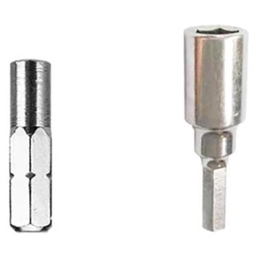 Imagem de BYYINGSUS Adaptador conversor de 4 mm-6,35 mm, conjunto de brocas de precisão, chave de fenda, reparo de broca para celular, câmera de computador