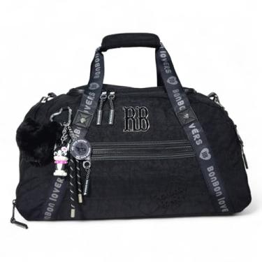 Imagem de Bolsa Sacola Rebecca Bonbon de Nylon M�dia para Academia e Passeio (Preto)