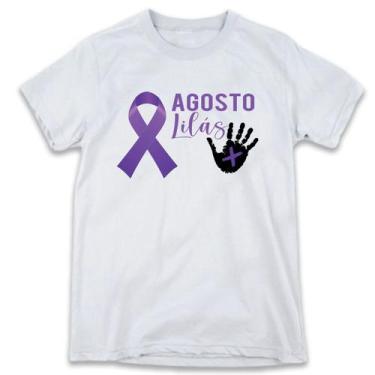 Imagem de 1 Camiseta Agosto Lilás Campanha Contra Violência da Mulher - W3artest