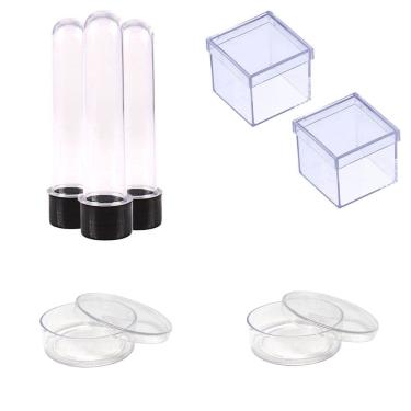 Imagem de 100 Latinhas Acrílicas Tubetes 13Cm Caixinhas 5X5 Preto