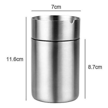 Imagem de Cinzeiros Cinzeiro de aço inoxidável 304 recipiente de cinzas metálica