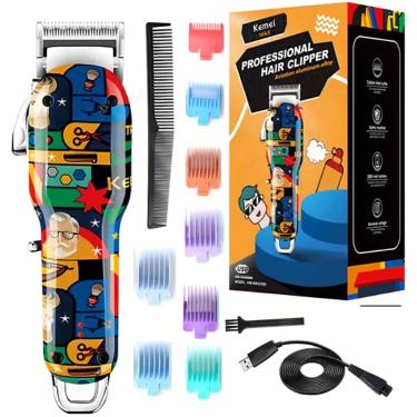 Imagem de Maquina Cortar Cabelos sem Fio 5W Kemei 8 Pentes