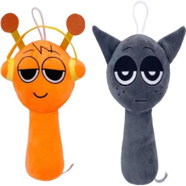 Imagem de Boneco de brinquedo WMP Sprunky Plush, 2 peças, macio, 23 cm, cinza, l