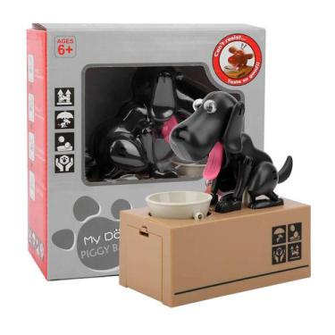 Imagem de Cofrinho Infantil Eletronico Cachorro que Come Moeda Preto - Outras Ma