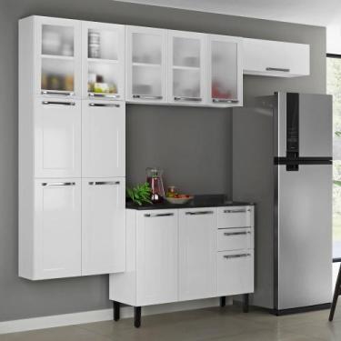 Imagem de Cozinha Modulada Compacta em Aço 4 Peças 13 Portas Sendo 3 com Vidro 2