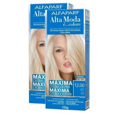 Imagem de Kit 2 Tintura Creme Alta Moda Alfaparf Louro Platina 12.00