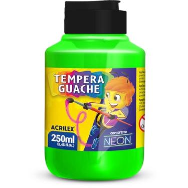 Imagem de Kit de Tinta Guache, Acrilex, 250 ml, Verde Neon, 6 Unidades