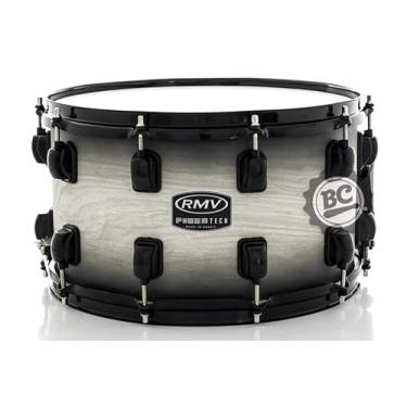 Imagem de Caixa RMV FiberTech White Wood Burst 14x8 Casco Híbrido com Aros Inoxidáveis 1,7mm Exclusiva