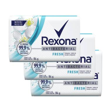 Imagem de Kit 3 Sabonete em Barra Rexona Antibacterial Fresh com 84g