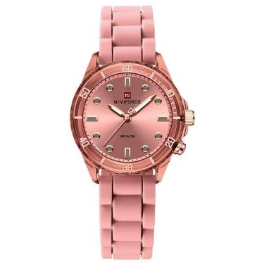 Imagem de Relógio De Quartzo Feminino Design Casual Pulseira De Silicone 5atm à Prova D´agua Rosa