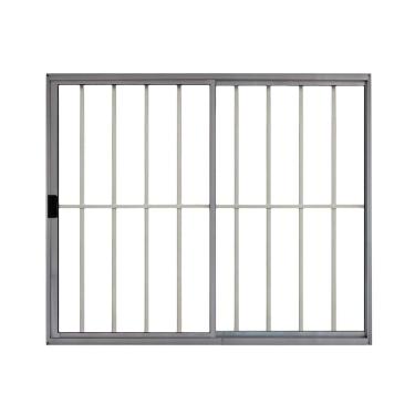 Imagem de Janela 2 Folhas De Correr C/ Grade 1.00 X 1.00 Alumínio Brilhante Linha Modular - Hale