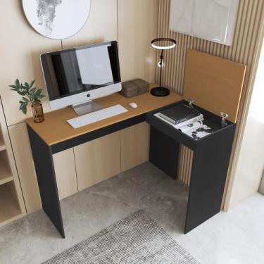 Imagem de Escrivaninha em L com Nicho Organizador para Home Office, Mesa Escritó