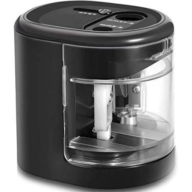 Imagem de Apontador de lápis para lápis grandes, pequenos apontadores elétricos coloridos para artistas, crianças, 2 furos, USB/bateria para lápis nº 2 de 6 a 12 mm, lápis de sobrancelha, lápis macios, lápis de