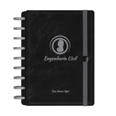 Imagem de Caderno De Disco Iscool Inteligente Personalizado 140 Folhas Profissões Preto Prata Engenharia Civil Médio M+