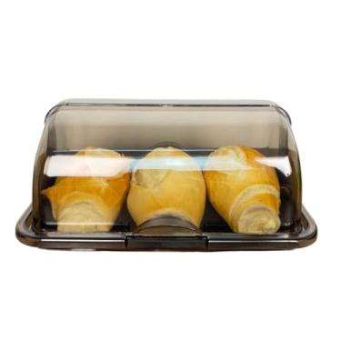 Imagem de PORTA PÃO CRISTAL ARMAZENADOR COM TAMPA PROFISSIONAL PARA PAES E BOLOS(Fumê)