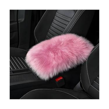 Imagem de Capa de console central, protetor de braço central de pelúcia de 30 cm × 20 cm, tapete de console central de conforto universal para sedãs, caminhões e SUVs, acessórios automotivos (rosa)